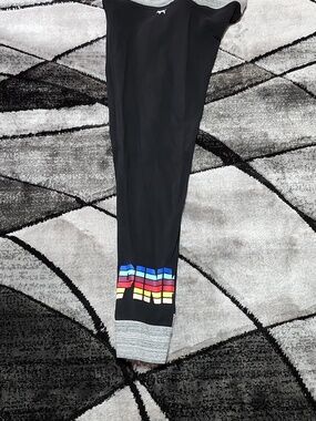 VS PINK 2016 BLACK COTTON RAINBOW LOGO YOGA LEGGING
